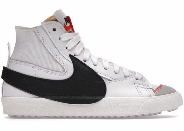 Sneakers montantes en cuir blanc et noir