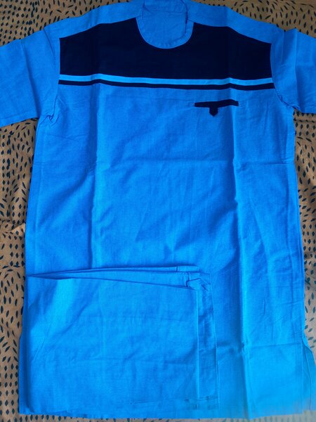 Tunique Homme en Coton Bleu