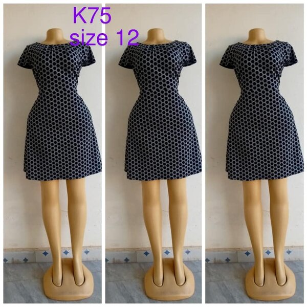 Black dress with print, size 12