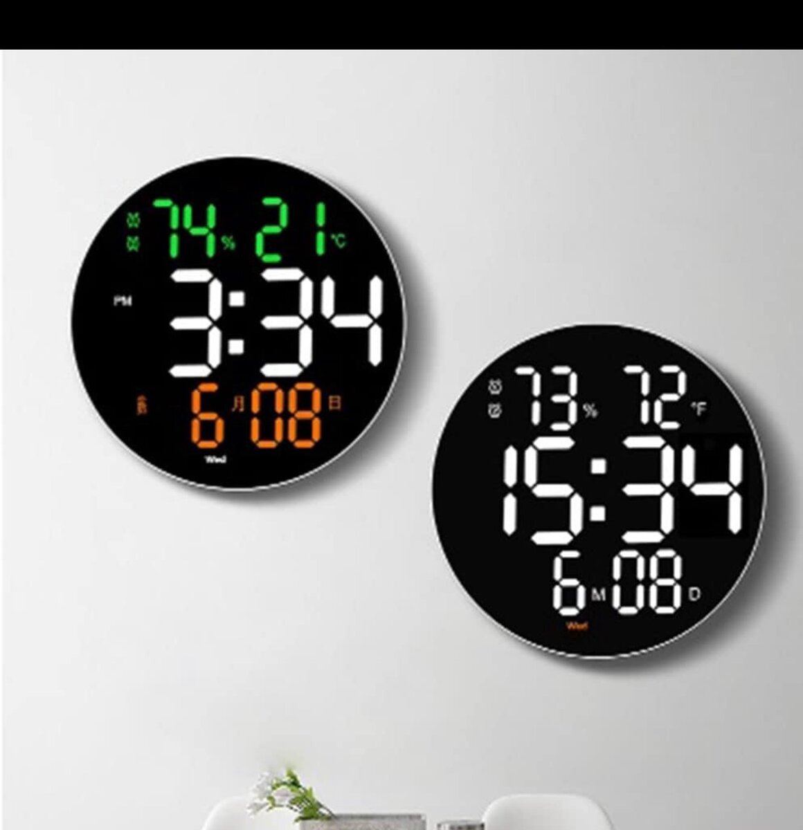 Horloge Électronique 10 Pouces de Salon avec Affichage à LED