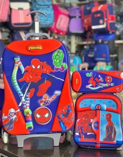 3 piece school set, spiderman print