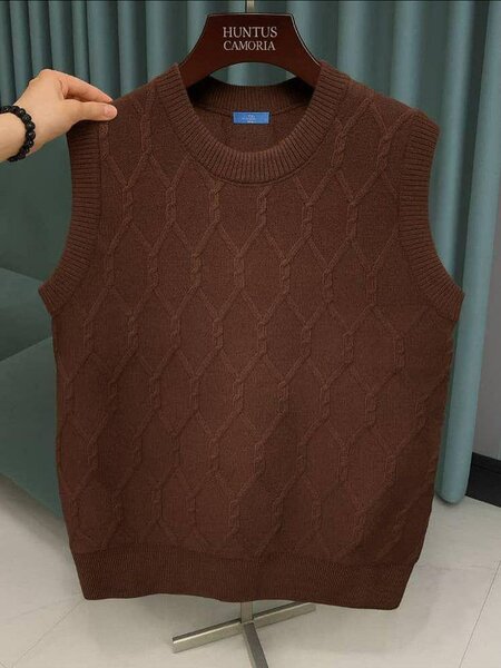 Gilet Tricoté Sans Manches Homme