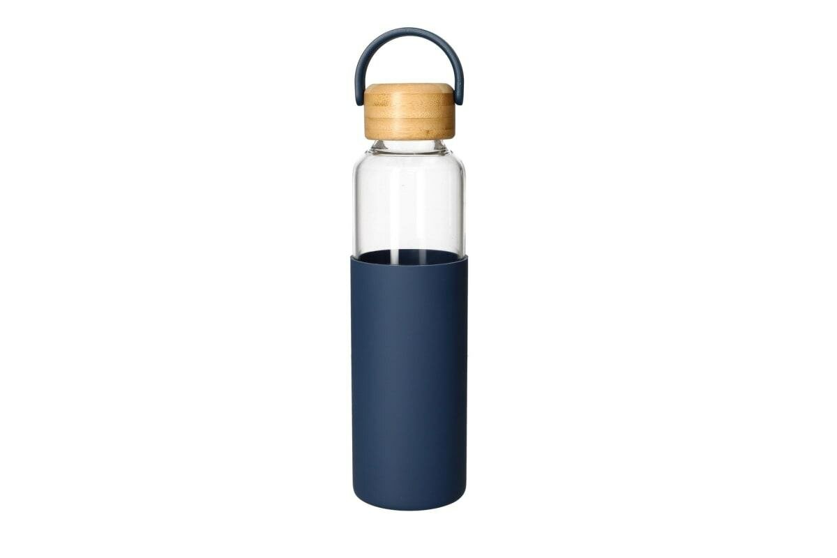 Borosilicate Bottle With Handle & Beach Wood Lid 550ml