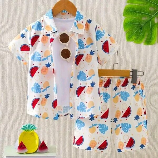 Ensemble été imprimé fruits enfant