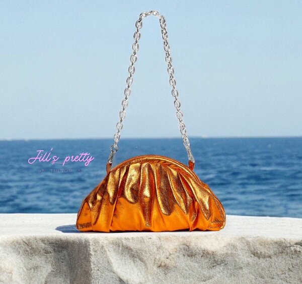 Orange metallic bag