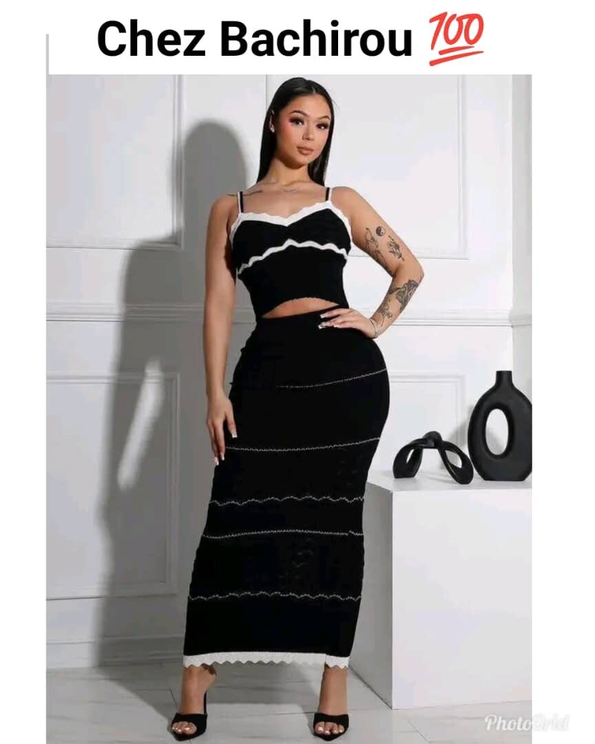 Ensemble Jupe Top Élégant Femme