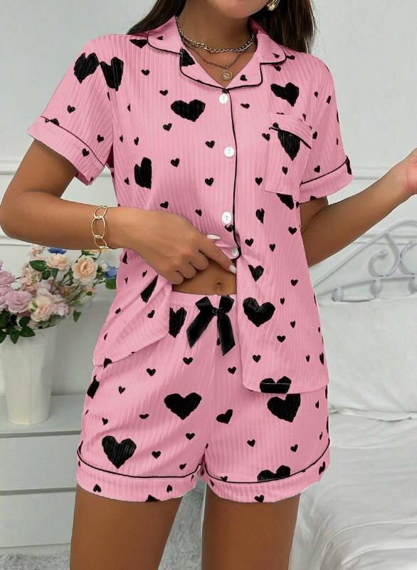 Pyjama Femme Coeurs Romantiques