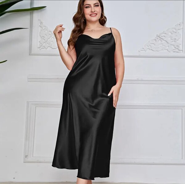 Атласные платья-комбинации больших размеров