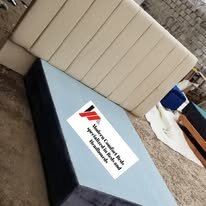 custom made bed with a high base