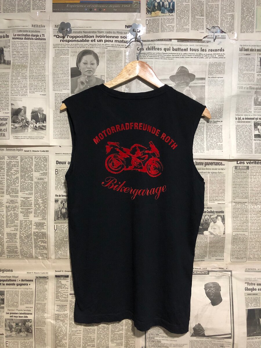 Débardeur homme motard noir