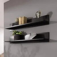 wall Mounted Shelf Black (set of 2)