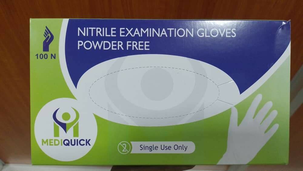 Nitrile & white powder free gloves