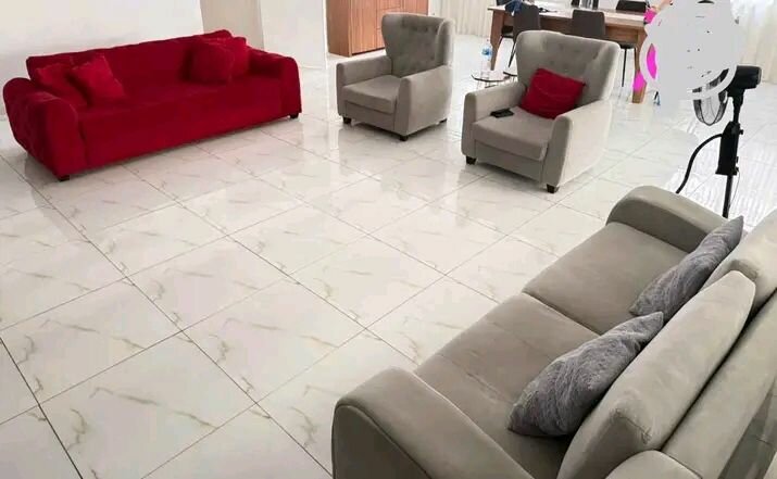 Canapé d'angle velours rouge