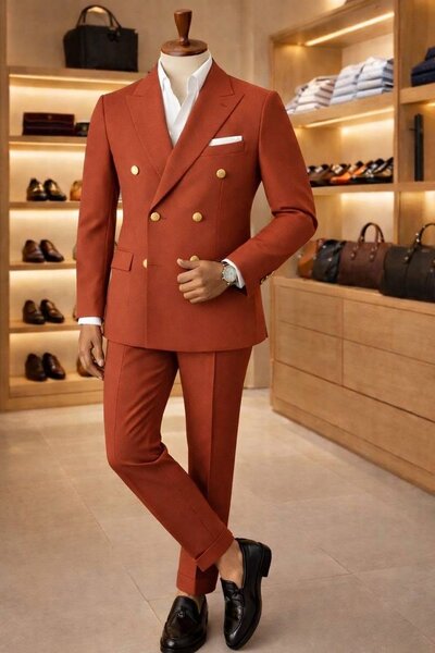 Costume Homme Élegant Marron