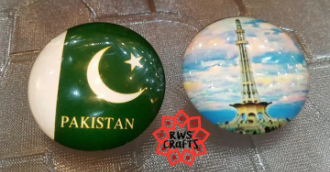 Fridge Magnets . Pakistani Monuments . set of 2 souvenirs .Handmade