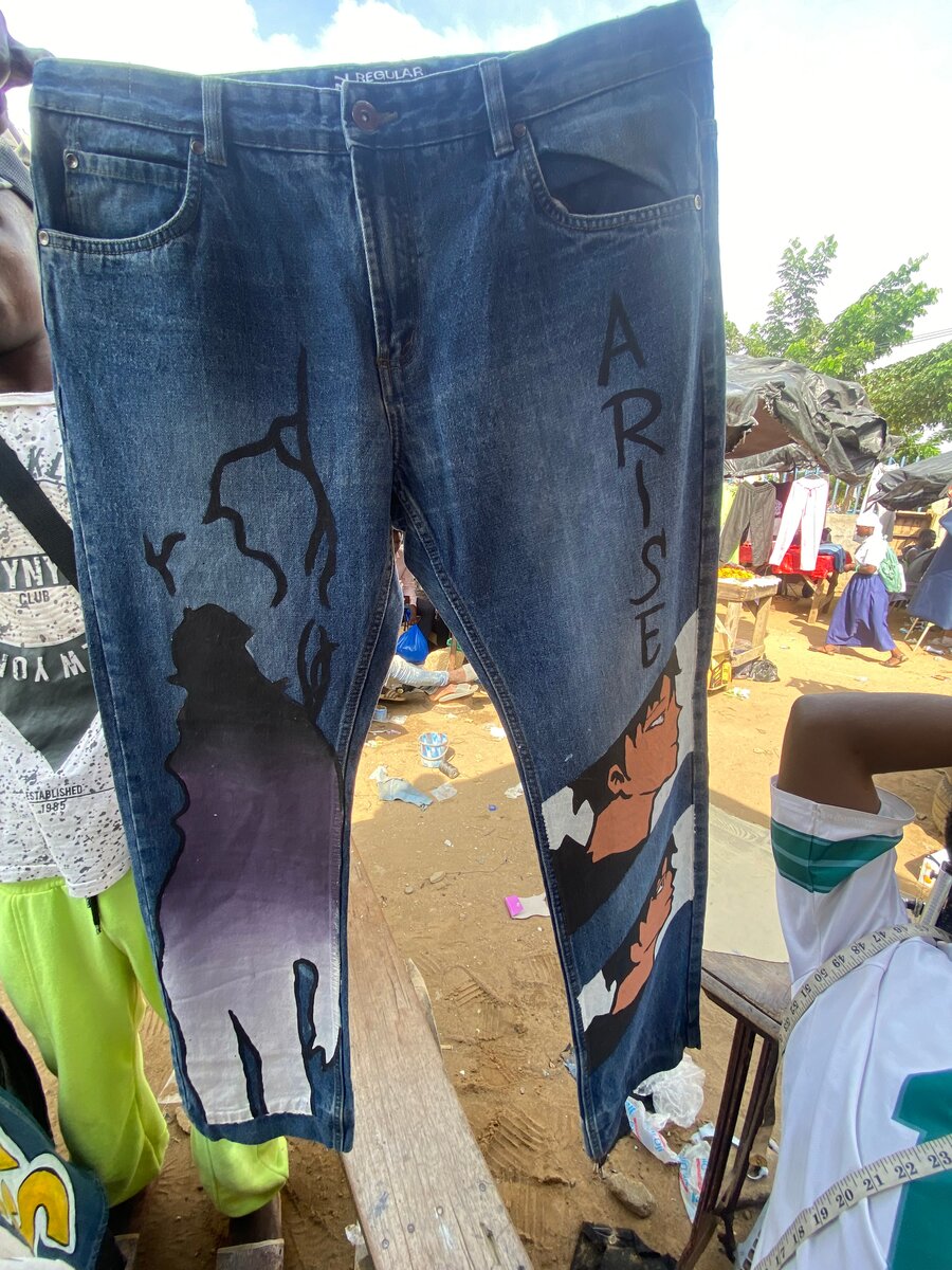 Jeans personnalisés artistiques