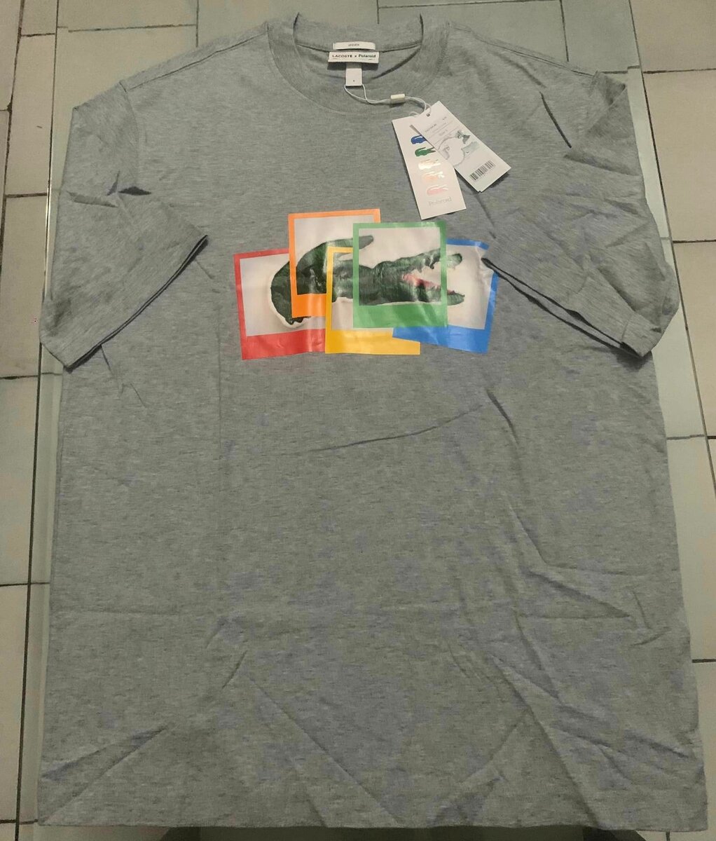 t-shirt LACOSTE, gris