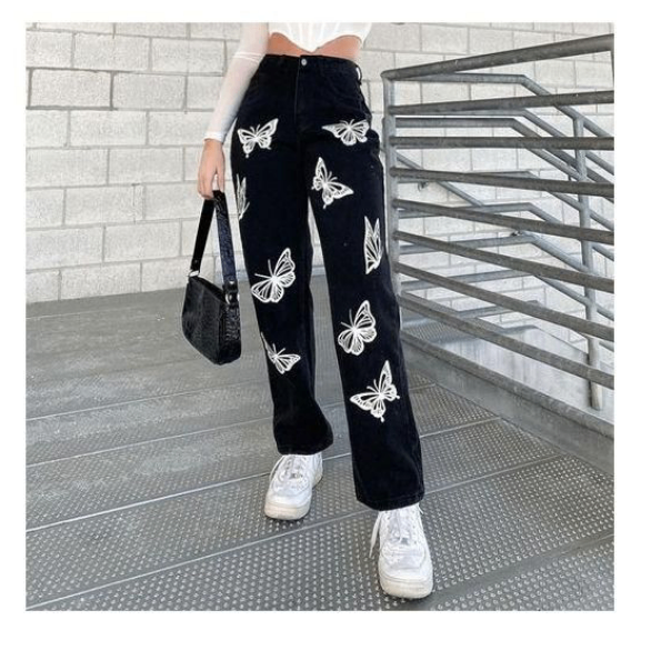 Ladies Black Baggy jeans