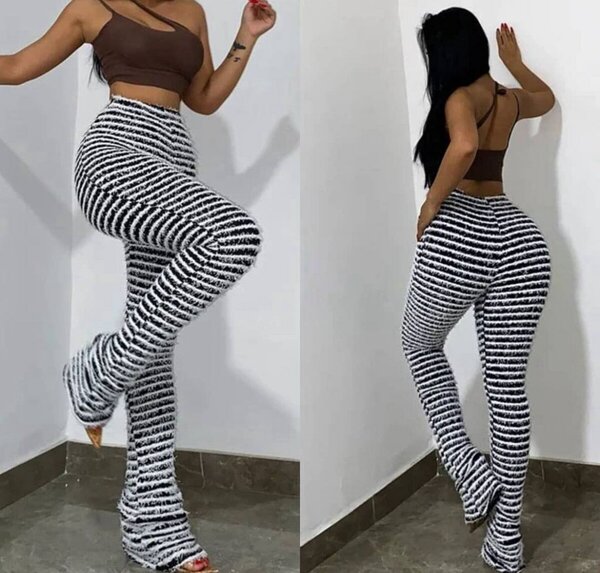 Pantalon moulant à rayures