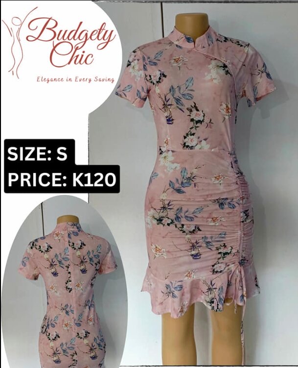 Chic women's dress color pink size: s