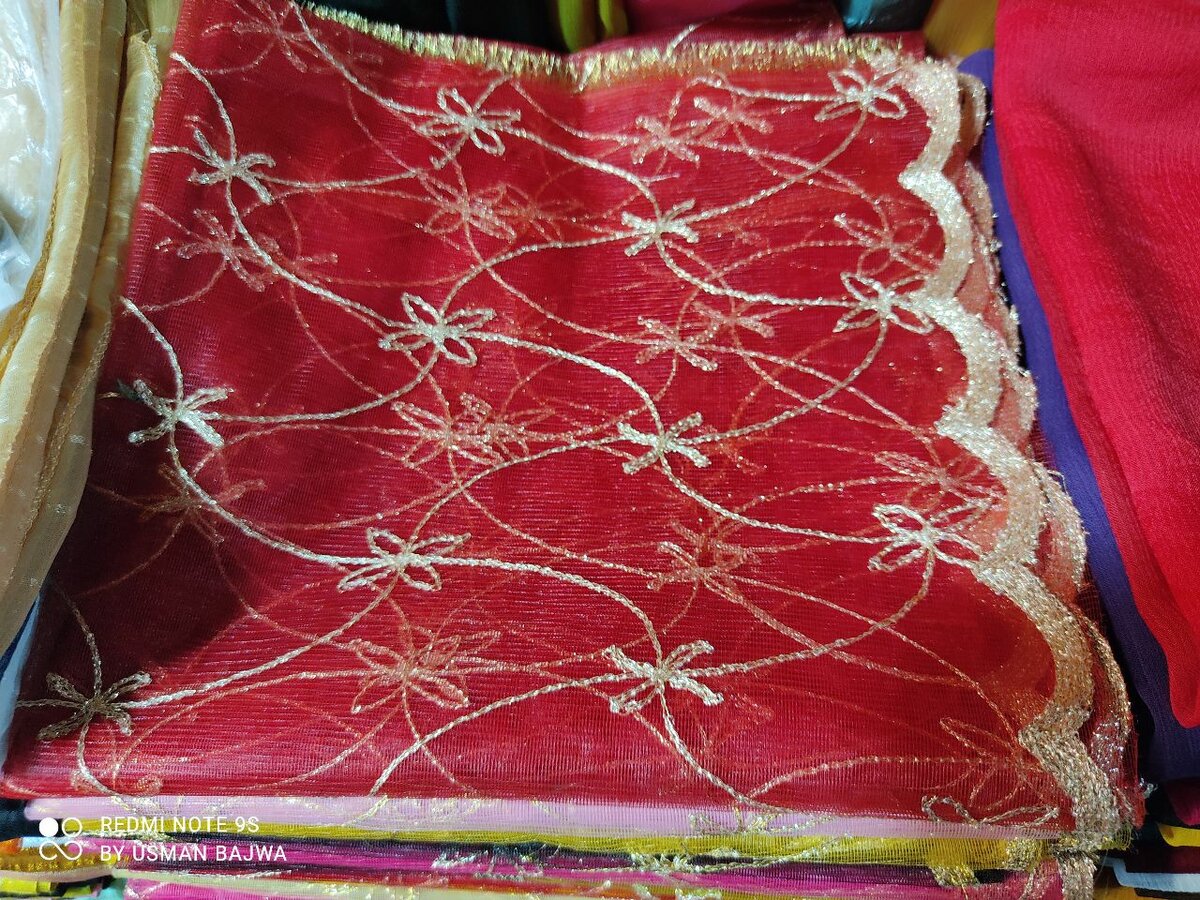 Net Dupatta Tilla Karhai allover