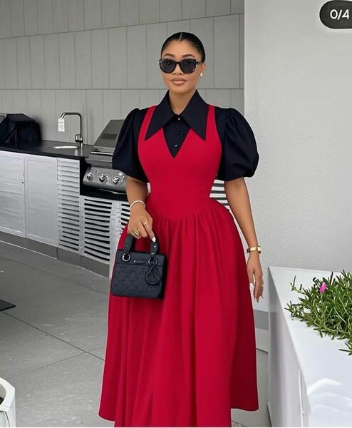 Robe Élegante Rouge Femme