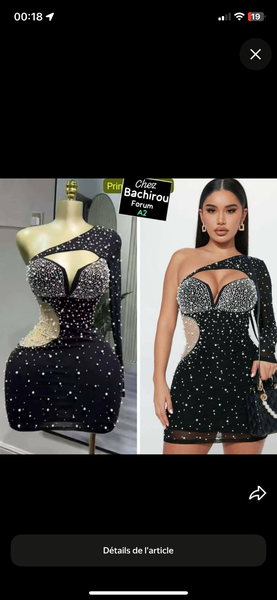 Robe soirée asymétrique élégante