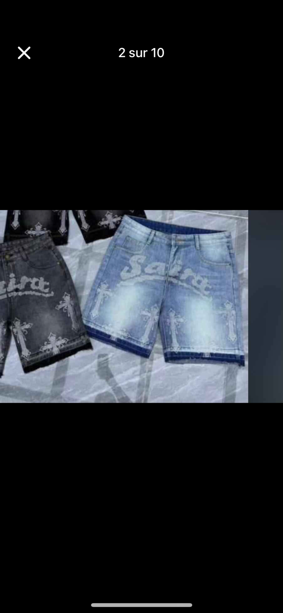 Shorts en jean graffiti