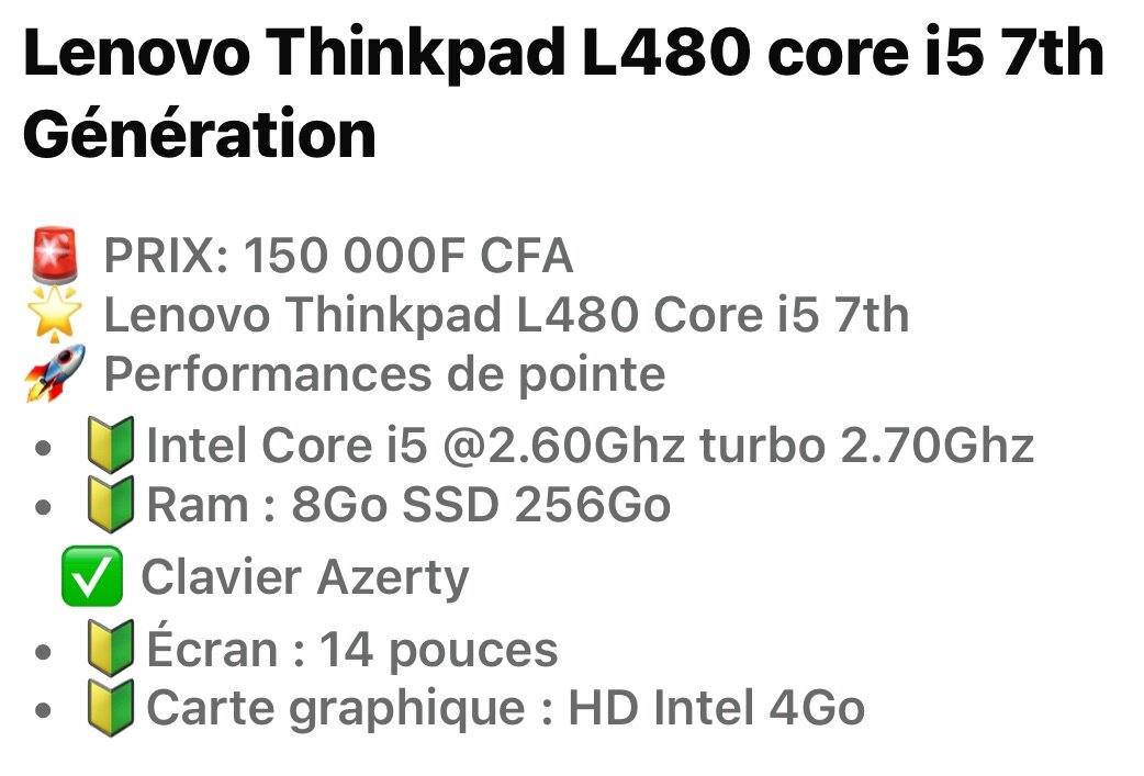 Laptop Lenovo ThinkPad L480