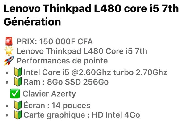 Laptop Lenovo ThinkPad L480