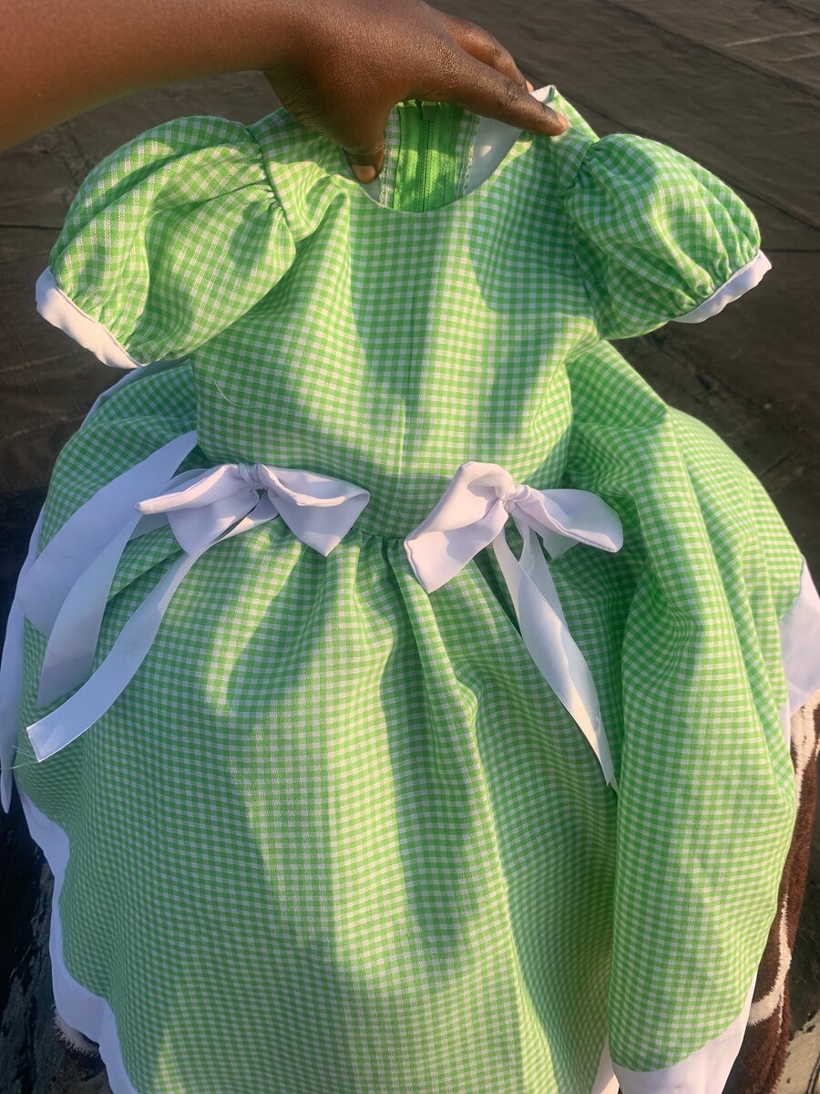 Robe Vichy Enfant Verte
