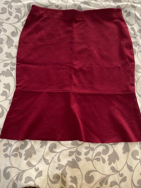 Mango Burgundy Pencil Skirt