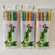 Pailles multicolores réutilisables