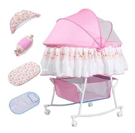 Baby Cradle Bed with Mosquito Net Pillow Mattress Available Swing Crib