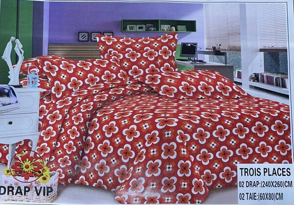 Parure de Lit Floral Rouge