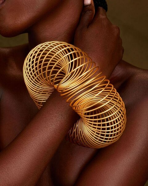 Bracelet spirale doré unique