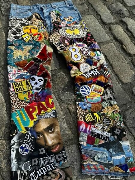 Jean patchwork tendance urbain