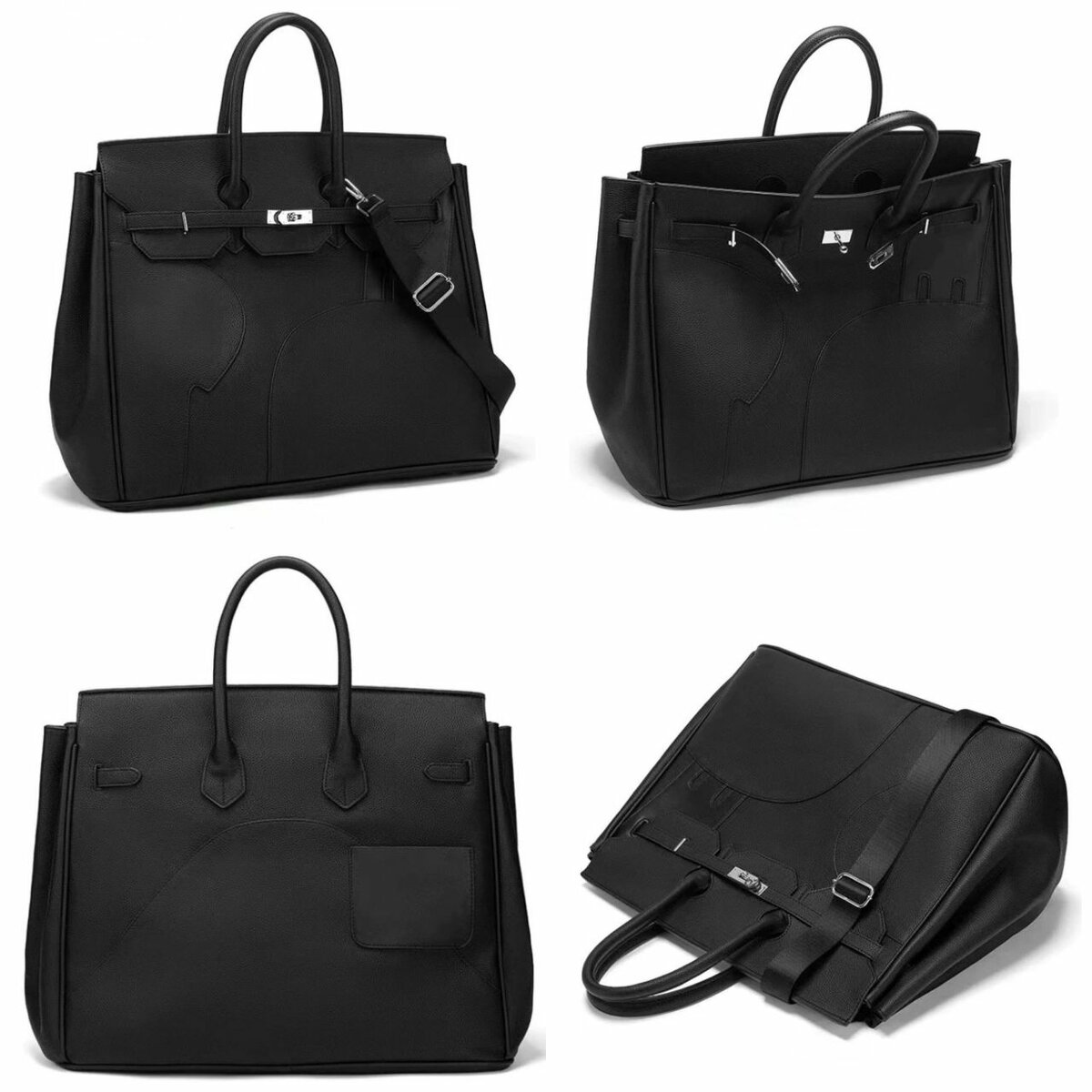 Solid leather hand bag