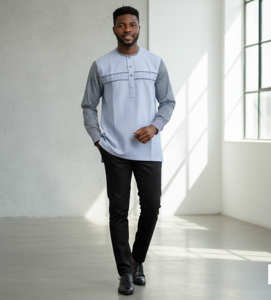 Chemise Homme À Rayures Élégante