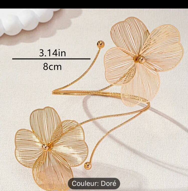 Bracelet Floral Doré Élégant