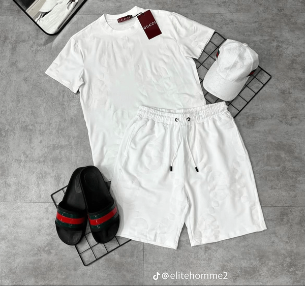 Ensemble T-shirt et Short Blanc Homme