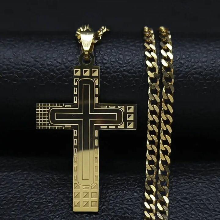 Pendentif croix en acier inoxydable