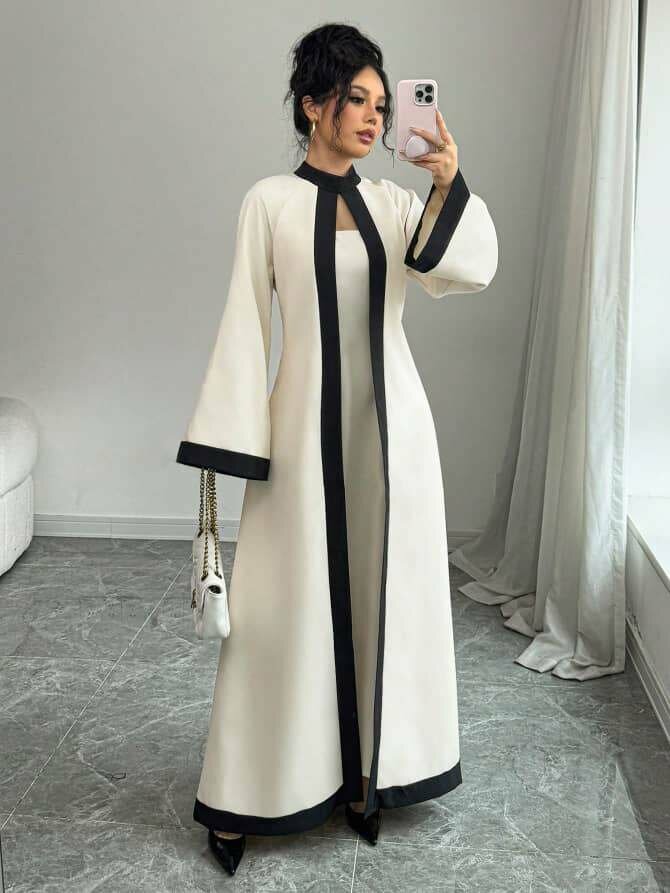 Robe élégante à contraste