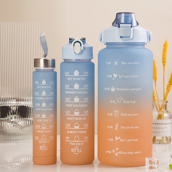 3in1 plastic water bottles 2L, 750ml & 300ml