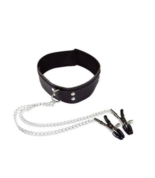 Collier BDSM avec pinces