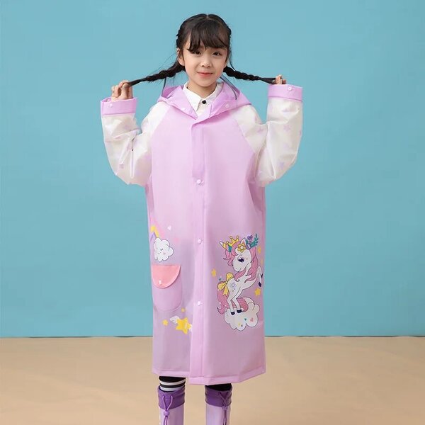 Cartoon characters raincoat with backpack cover
