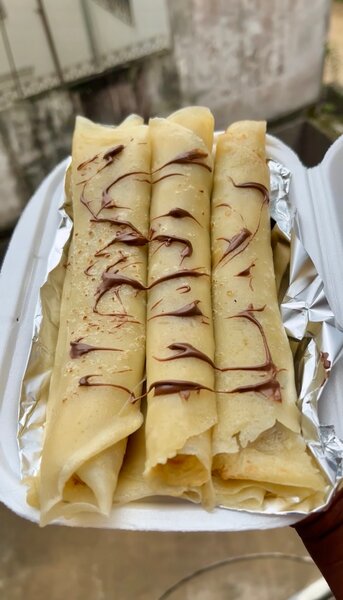 Crêpes roulées chocolat