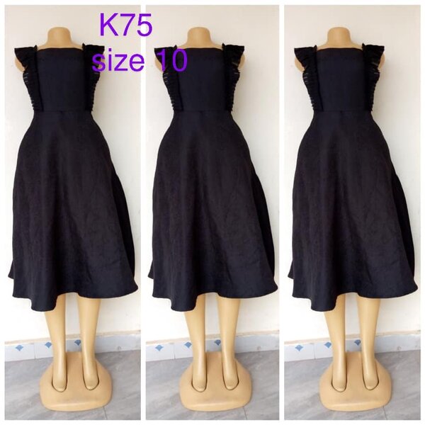Black dress with frills, size 10