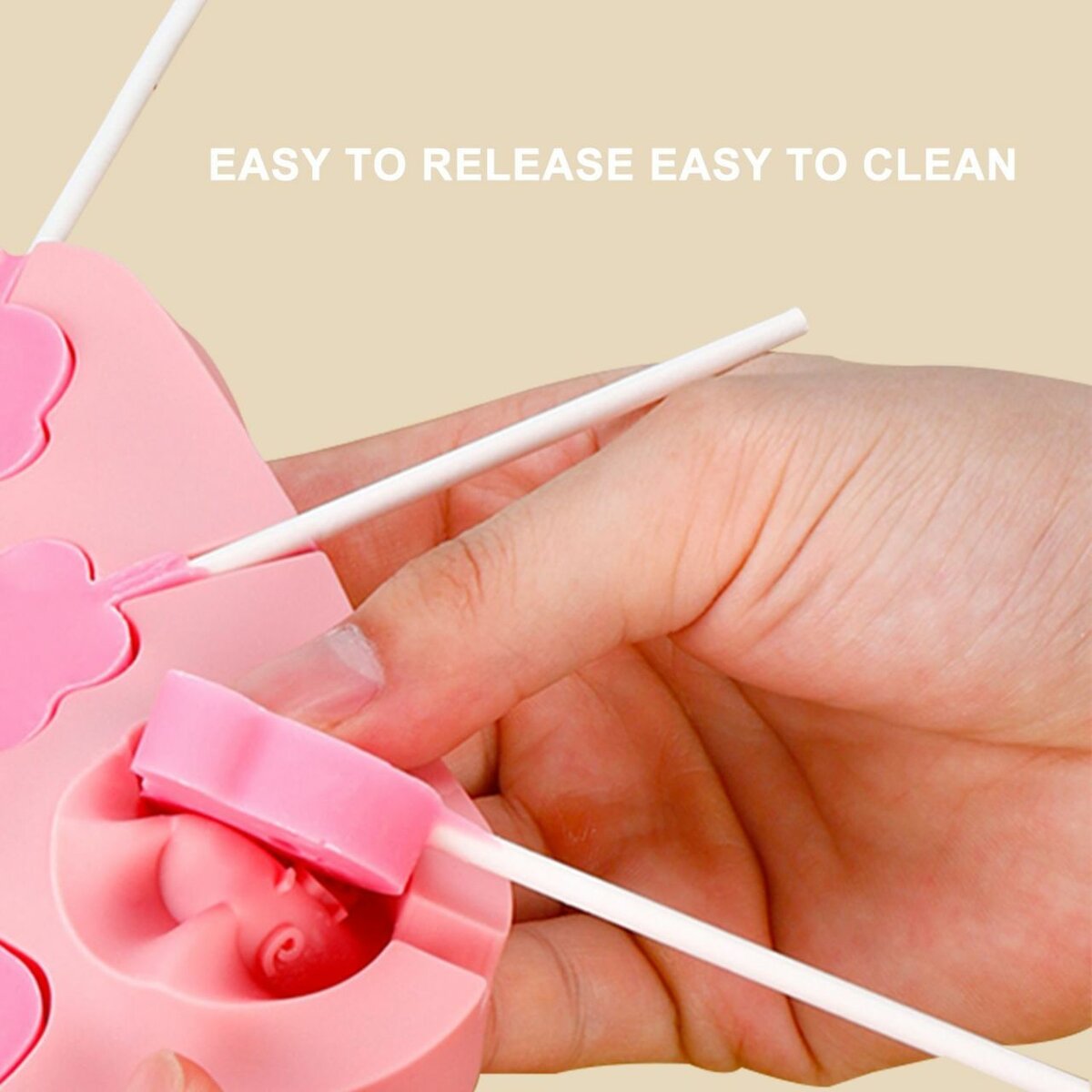 Moules sucettes en silicone colorés