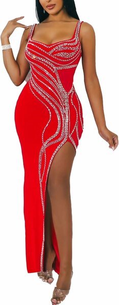 Robe soirée rouge élégante